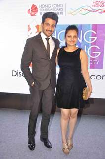 Dheeraj Dhoopar and Neha Lakshmi Iyer poses for camera at Hong Kong Tourism Event