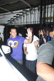 Salman snapped outside Himes's Music Studio