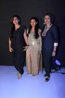Meher Castelino poses with guests at Chrysalis Fashion Show