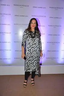 Rakshandha Khan poses for the media at Marks & Spencers Spring/Summer 2015 Collection Launch