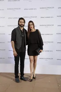 Apurva Agnihotri and Shilpa Saklani pose for the media at Marks & Spencers 2015 Collection Launch