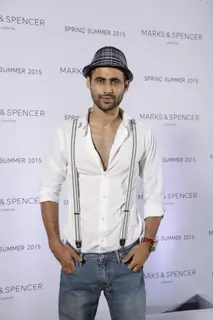 Freddy Daruwala poses for the media at Marks & Spencers Spring/Summer 2015 Collection Launch