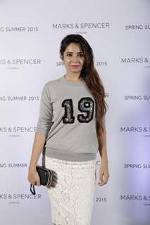 Shonali Nagrani poses for the media at Marks & Spencers Spring/Summer 2015 Collection Launch