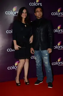 Rakshanda Khan with Sachin Tyagi at Color's Party
