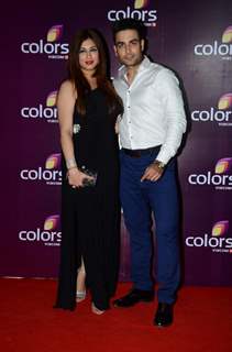 Vivian Dsena and Vabhiz Dorabjee Dsena at Color's Party