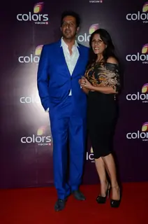 Sulaiman Merchant with his wife at Color's Party