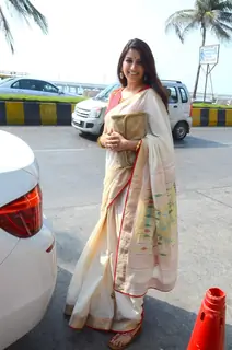 Sonali Bendre Snapped at a Wedding