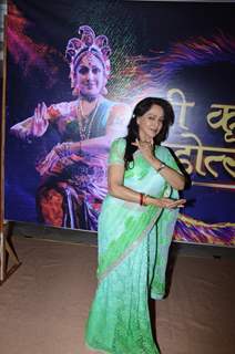 Hema Malini makes a dance pose for the camera at Mathura Mahotsav