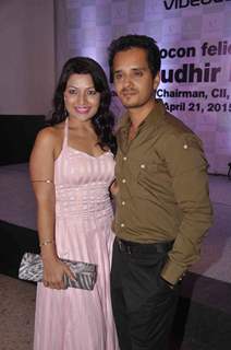 Raghav Sachar with his Wife at Videocon Bash