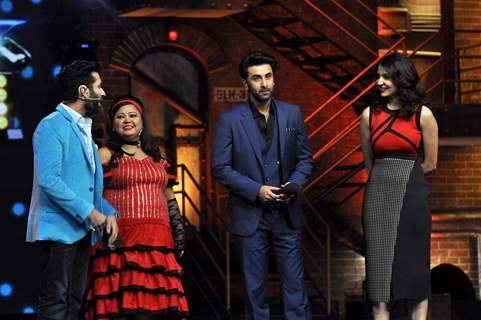 Bombay Velvet Team for Promotion of Bombay Velvet on India's Got Talent 6