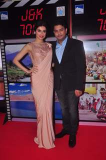 Divya Khosla and Bhushan Kumar at J & K Bash