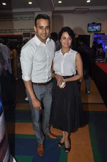 Anita Hassanandani with her husband at Launch Leena Mogre Fitness Book