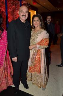 Rakesh Roshan with his wife at Karan Patel and Ankita's Sangeet Ceremony