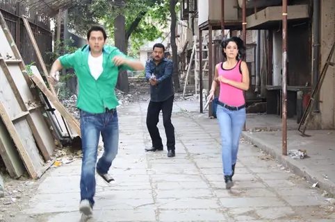 Sumit Vats shooting a sequence for Surya The Super Cop