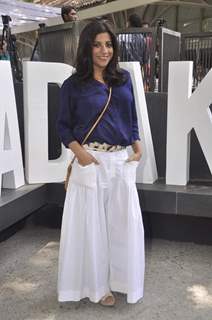 Zoya Akhtar poses for the media at the Music Launch of Dil Dhadakne Do