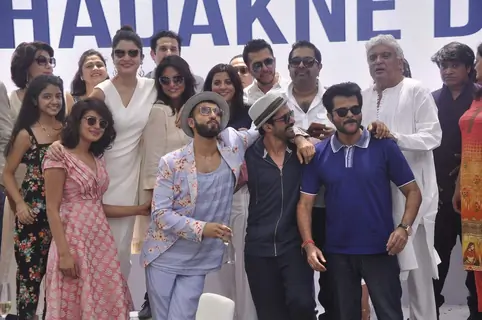 Team poses for the media at the Music Launch of Dil Dhadakne Do