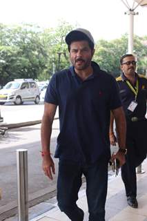 Anil Kapoor poses for the media at Airport