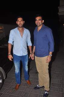 Yuvraj Singh and Zaheer Khan at Abhishek Kapoor and Pragya Yadav's Wedding Bash