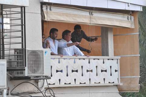 Salman Khan Greets Fans from Balcony