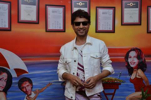 Irrfan Khan poses for the media at the Promotions of Piku on Red FM