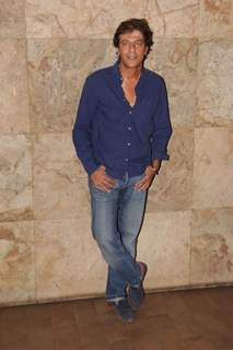 Chunky Pandey poses for the media at the Special Screening of Piku by Ritesh Sidhwani