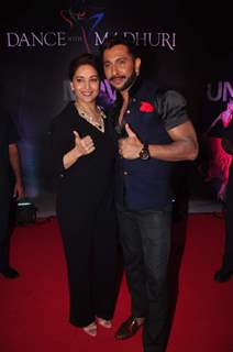 Madhuri Dixit and Terence Lewis Pose at Launch of Dance with Madhuri