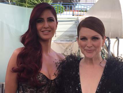 Katrina Kaif poses with Julianne Moore just before heading to the Cannes