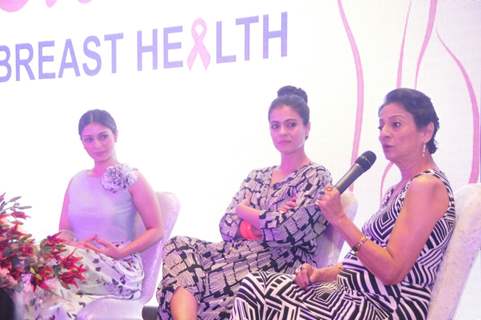 Tanuja interacts at Breast Cancer Awareness Event