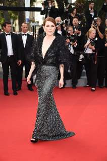 Julianne Moore poses for the media at the Red Carpet of Cannes Film Festival 2015