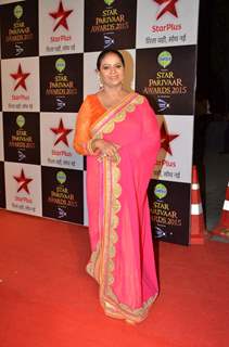 Rupal Patel poses for the media at Star Parivaar Awards 2015