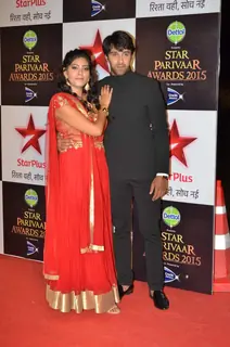Sahil Mehta and Rajshri Rani Pandey at Star Parivaar Awards 2015
