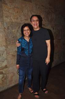 Vidhu Vinod Chopra with a Friend at Special Screening of Tanu Weds Manu Returns