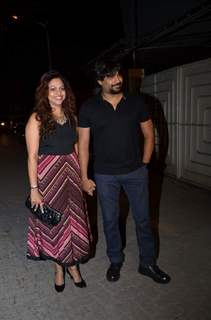 R. Madhavan with his wife at Tanu Weds Manu Returns Success Bash