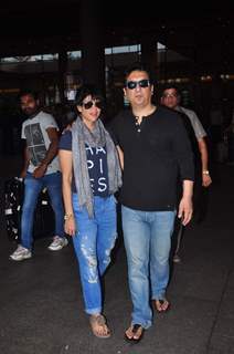 Sajid Nadiadwala With His Wife Returns From AIBA