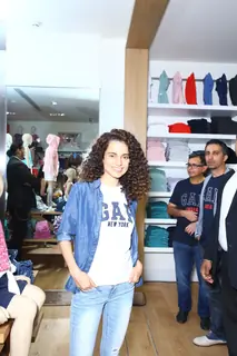 Kangana Ranaut poses for the media at the Inauguration of GAP Store in India
