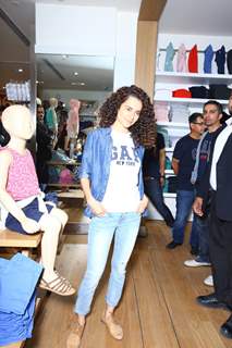 Kangana Ranaut poses for the media at the Inauguration of GAP Store in India