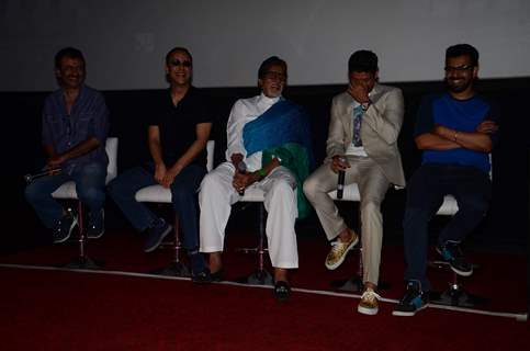 Farhan, Raju Hirani, Vidhu Vinod Chopra, Bejoy and Amitabh at Trailer Launch of Wazir