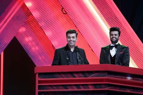 'The Hosts of AIBA Awards' Karan Johar and Manish Paul