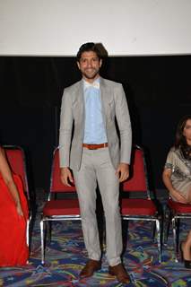 Farhan Akhtar poses for the media at the Press Meet of Dil Dhadakne Do at IIFA 2015