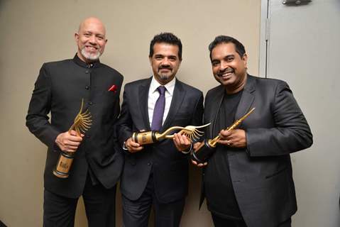 Shankar-Ehsaan-Loy With IIFA Trophy- Backstage of IIFA Awards