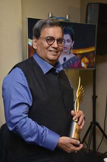 Susbhash Ghai holds IIFA Trophy- Backsatge of IIFA Awards