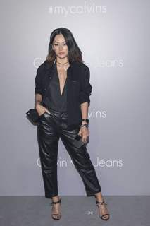 Tina Leung poses for the media at Calvin Klein Jeans Music Event in Hong Kong