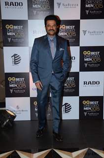 Anil Kapoor poses for the media at GQ India Best-Dressed Men in India 2015