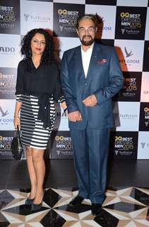 Kabir Bedi with Parveen Dusanj at GQ India Best-Dressed Men in India 2015