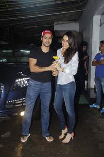 Yellow Flower! Varun and Shraddha Kapoor at Screening of ABCD 2