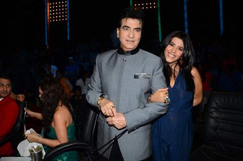 Jeetendra and Ekta Kapoor on the Sets of Nach Baliye!