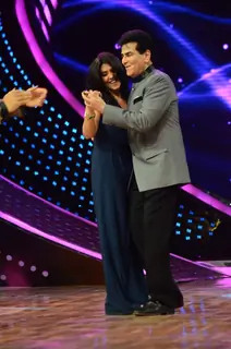 Jeetendra and Ekta Kapoor on the Sets of Nach Baliye!