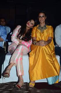 Neha Dhupia and Jacqueline Fernandes at Lonely Planet India Awards