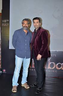 Karan and Rajamouli Pose for Media at Song Launch of Bahubali