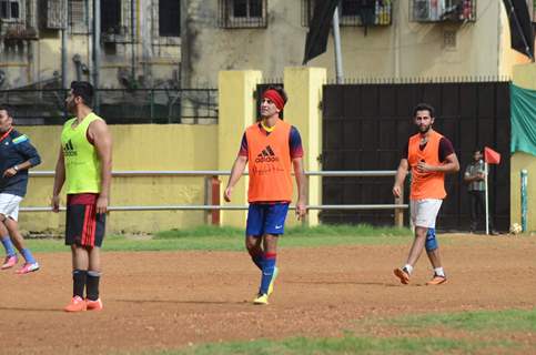 Ranbir Kapoor Armaan Jain Snapped Playing a Friendly Football Match